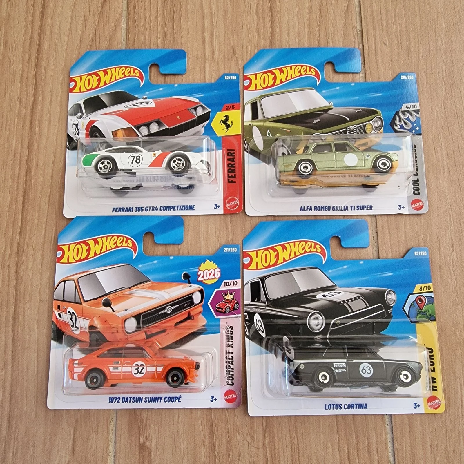 Hot Wheels Datsun Lotus Alfa Ferrari